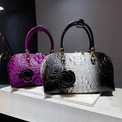 Leather Crocodile Handbag Women 2024 New Fashion Shoulder Crossbody Bag Large Capacity Pillow Bag Bolsas Para Mujeres