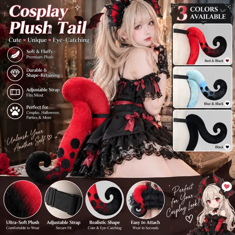 Halloween Faux Fur Bat Wing Devil Horns Headband, Gothic Demon Monster Hair Hoop Cosplay Party Costume Accessory Hair Decor Gift