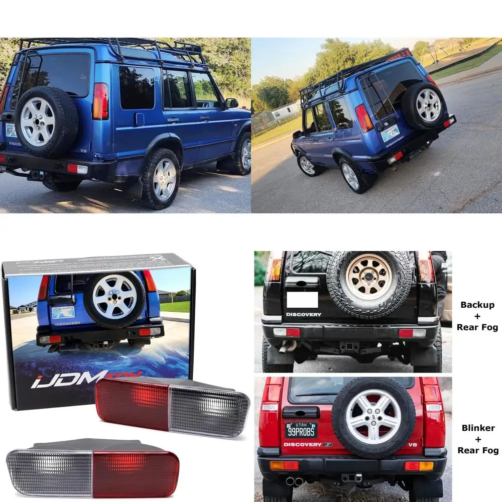 

Clear & Red Lens Lower Rear Bumper Lights for 1999-2004 Land Rover Discovery 2 Reverse/Turn Signal/Fog Light Housings