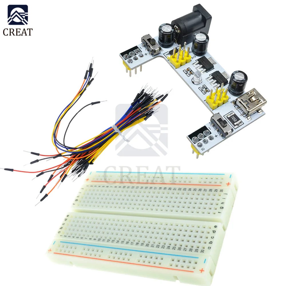 MB-102 MB102 Breadboard Power Module 400 830 Point PCB Bread Board Test sviluppa per Arduino Kit + 65 Jumper Wires