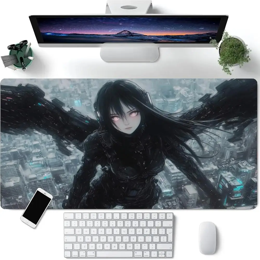 

Dark Angel Mouse Pad Rubber Base Large Game Mousepad Computer Laptop Keyboard Mat PC Accessories Offices Decor Mats 1000X500MM