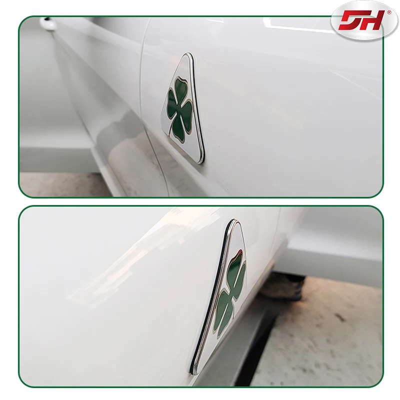 Car Aluminum Fender Decoration Stickers Quadrifoglio Fit for  Alfa Romoe Giulia Stelvio  Exterior Stickers Car Accessories