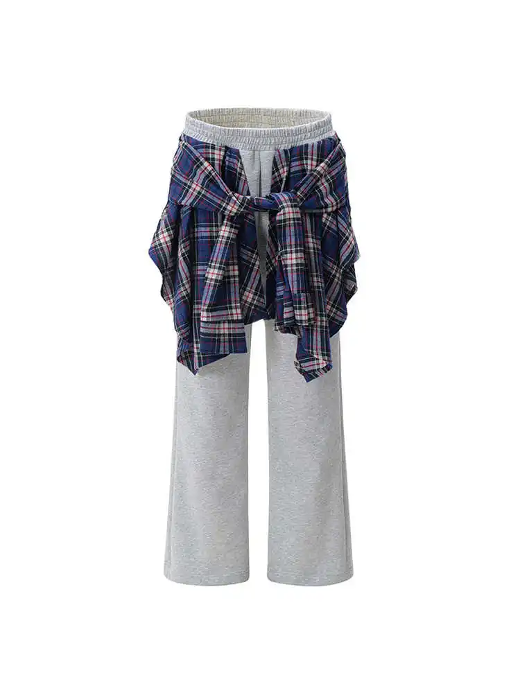 女性グレーだぶだぶ Y2k 長ズボン原宿スウェットパンツラップスカート日本 2000 年代スタイルヴィンテージオーバーサイズズボン服 2025