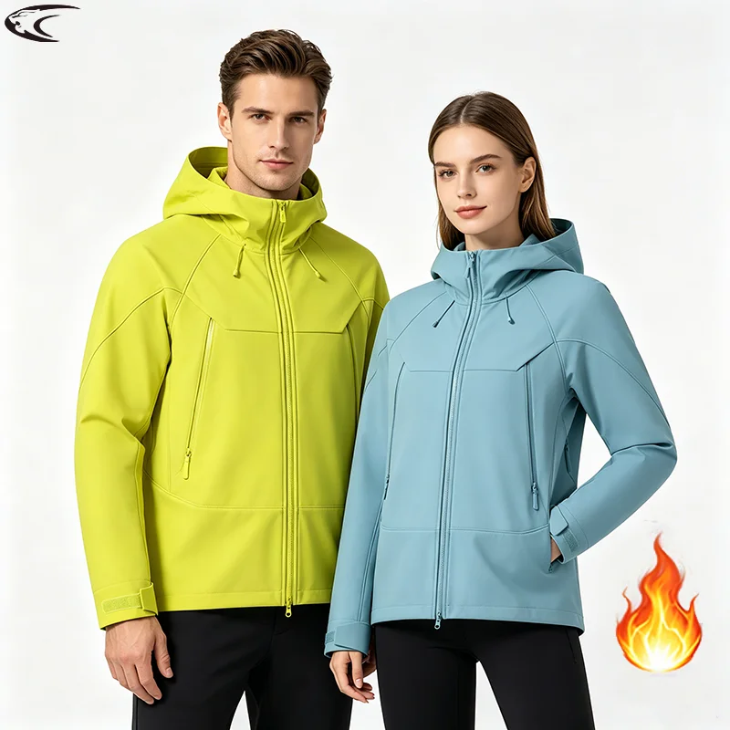 LNGXO Men Women Waterproof Soft Shell Jacket Windproof Warm Fleece Rain Coat Unisex Hiking Climbing Trekking Outdoor Windbreaker