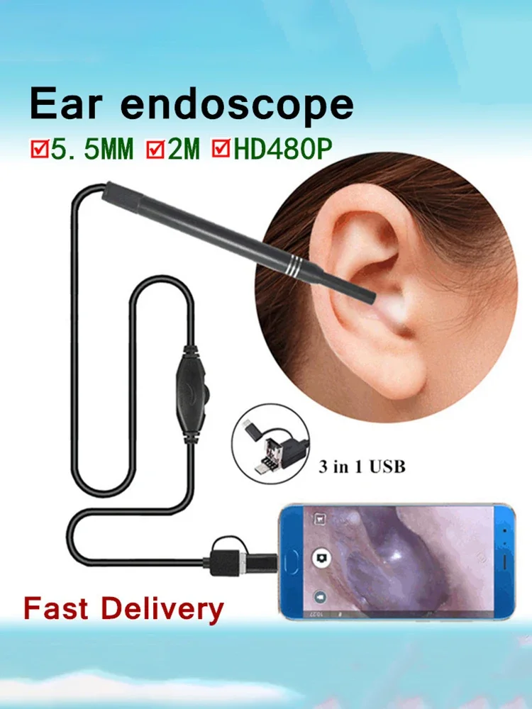 USB HD Mini Camera Electronic Ear Spoon Endoscope Cleaner Earwax Removal Cleaning Tool Intelligent Visual Ear Picking Spoon