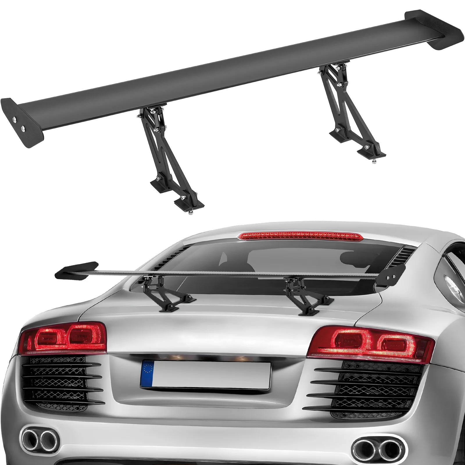 VEVOR GT Wing Car Spoiler 43.3 inch Universal Spoiler with Single Deck Adjustable Lightweight Aluminum Car Rear Spoiler Wing