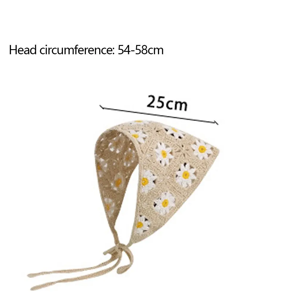 ربطة رأس كروشيه مصنوعة يدويًا إبداعية للفتيات ، وشاح مثلث ، منشفة ، قبعة وشاح الرأس