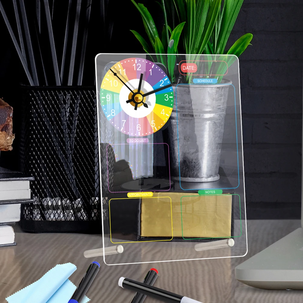 Desktop Notepad Work Erasable Board Acrylic Message St Whiteboard Office Clear Material Enhances Visibility Schedule Never