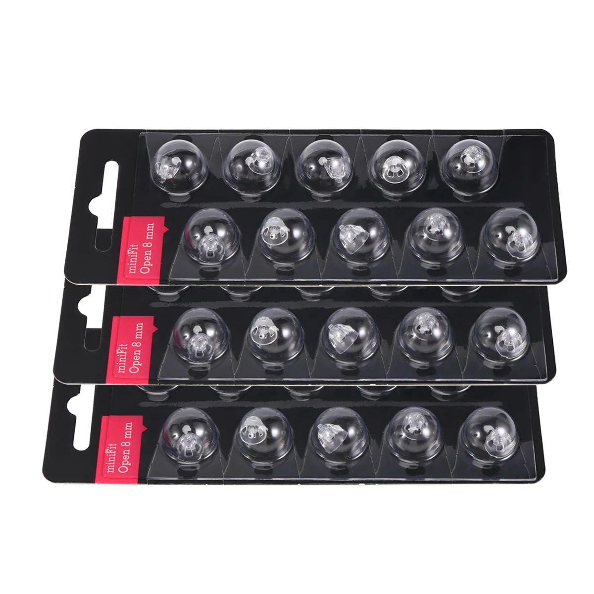 Neue Hörgerätekuppel für Oticon Minifit Bass 8 mm offen (3er-Pack), Oticon Hörgerätezubehör Universalkuppel