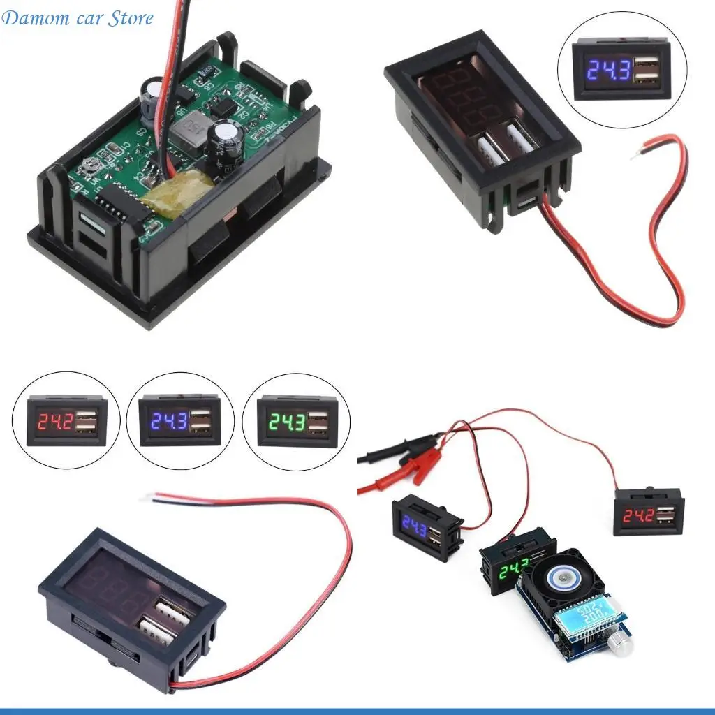 

A2UC Meter for DC 12V Voltmeter Battery Tester Panel for Car Dual USB 5V2A