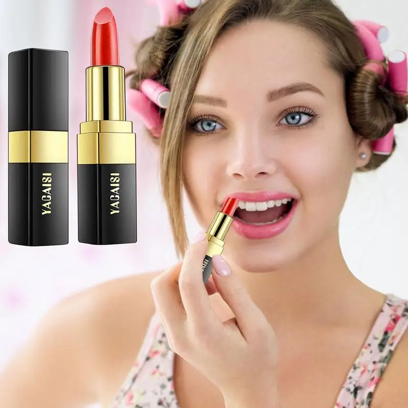 Lápiz labial mágico resistente al agua, Pintalabios mágico que cambia de Color, Color azul, cambia a Rosa, Color negro