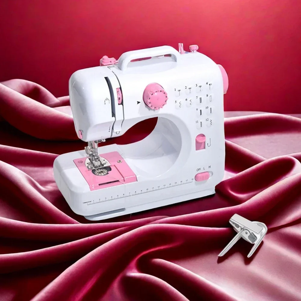 Sewing Machine, 12 Stitches Domestic Sewing Machine, Presser Foot, Overlock Machines, Electric Portable Pedal, Clothes Stitch