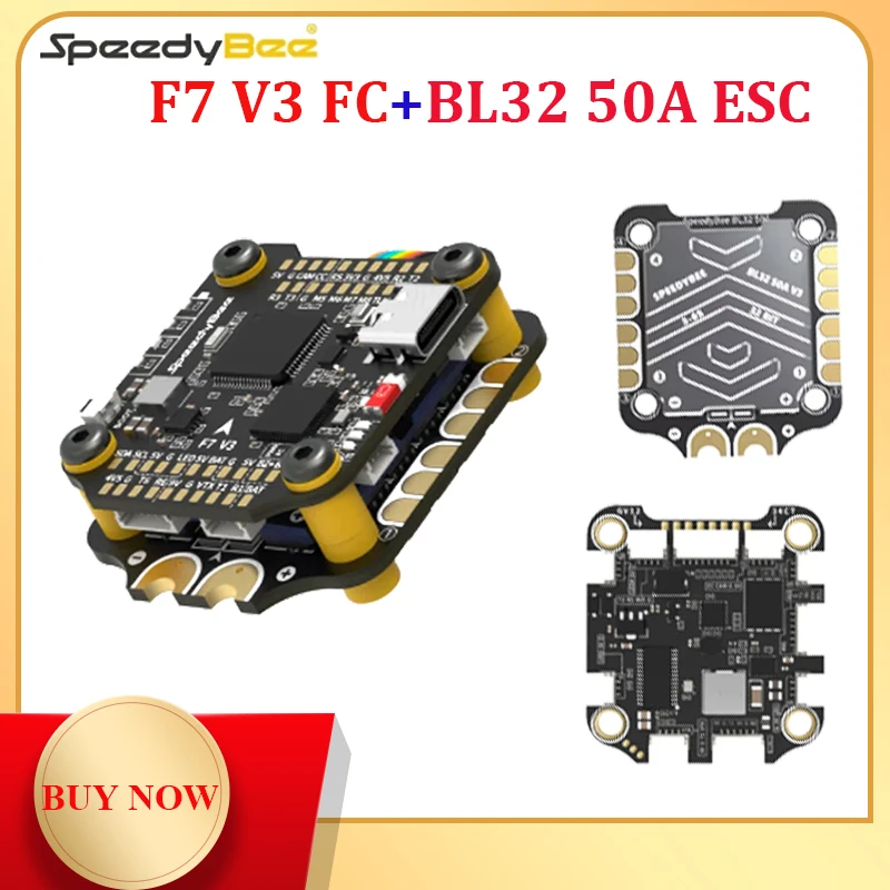 

SpeedyBee F7 V3 BL32 50A 30X30 Stack BMI270 F722 Flight Controller BLHELI32 50A 4in1 ESC 3-6S for FPV Freestyle Drones DIY Parts