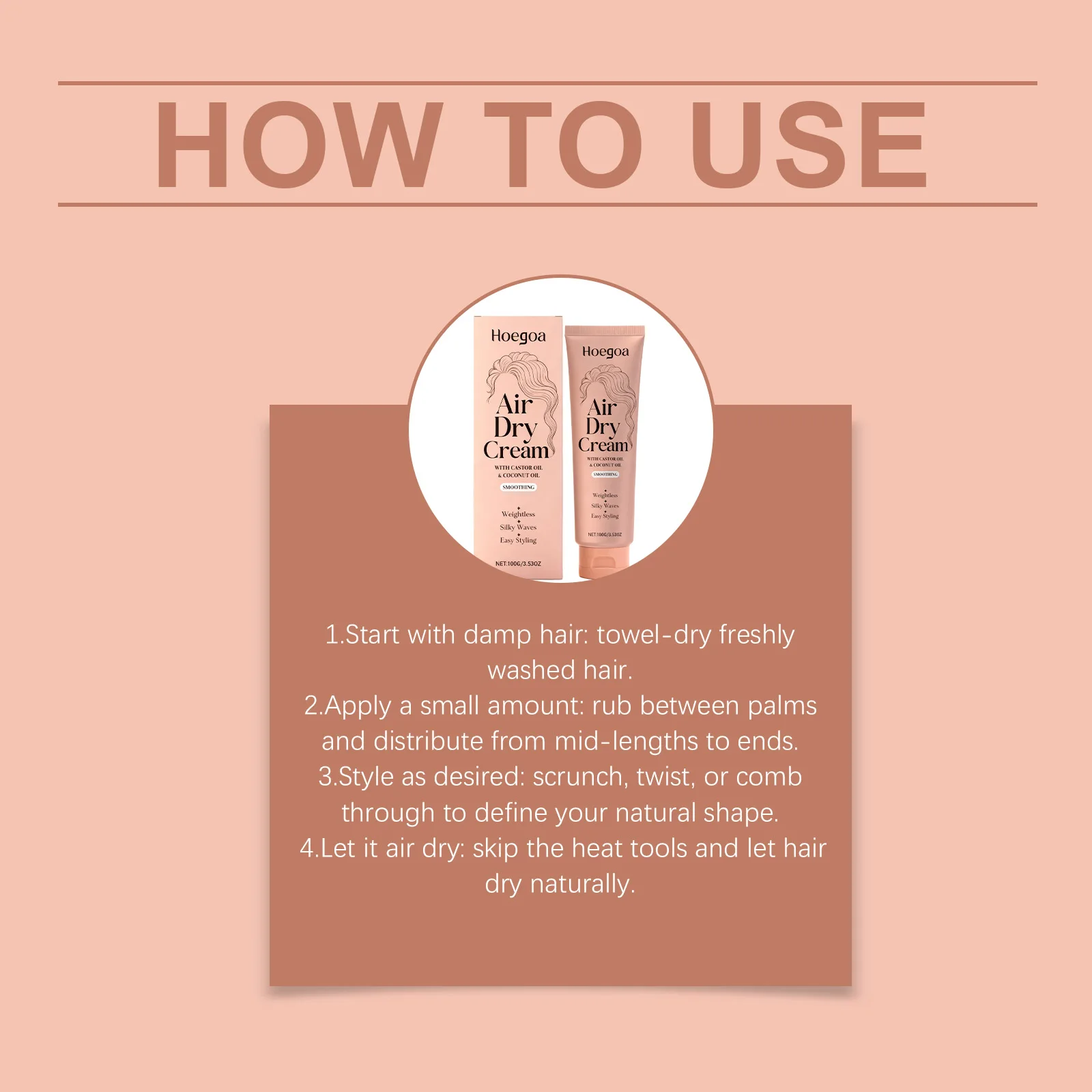 Air Dry Styling Cream Hydrating Smoothing Natural Curly Hair Defining Cream For Men Women Weightless Silky Waves Easy Styling