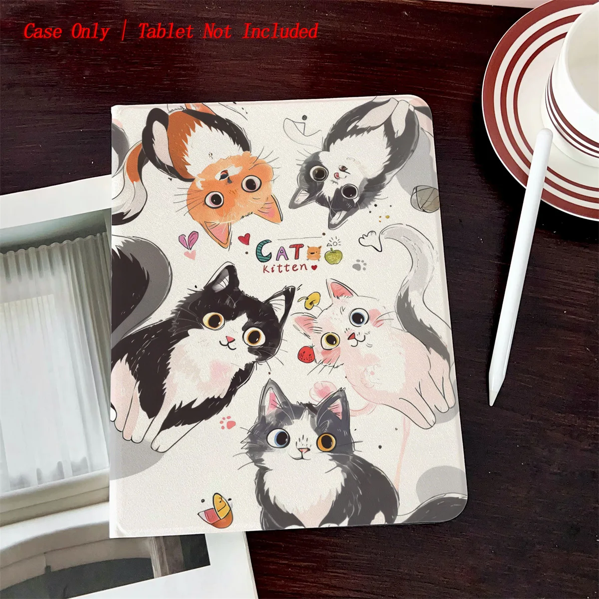 حافظة آيباد بتصميم قطط ملونة مختلفة لطيفة وحديثة لعام 2025 لجهاز ابل ايباد 10.2 بوصة اير 4 برو 11 ميني 5 غطاء مزخرف متين #2