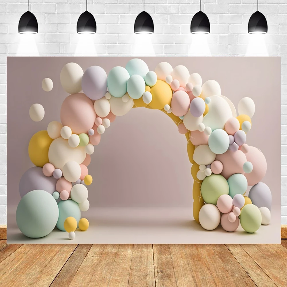 Newborn Baby Shower Backdrop for Girl Boy Kids Birthday Party Cake Smash Boho Balloon Photography Background Photo Studio Props