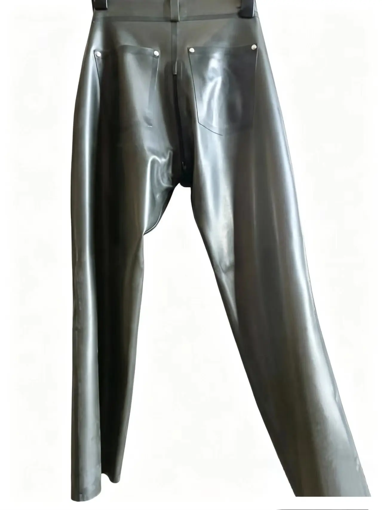 

Fetish Natural Latex Sexy Women's Skin Tight Jeans Lady's Pink Pants Female Gummi Latex Trousers With Pockets Casual Cosplay