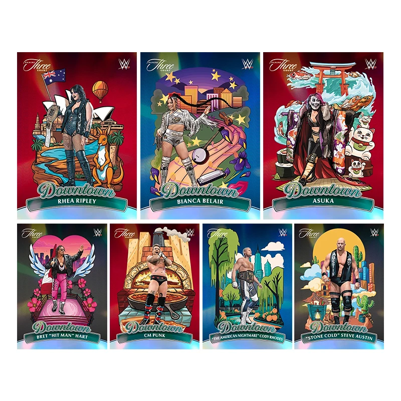 Panini WWE City Card Series Diy Homemade Asuka Cm Punk Gunther Razor Ramon Rey Mysterio Collection Kartenspielzeug Geschenk