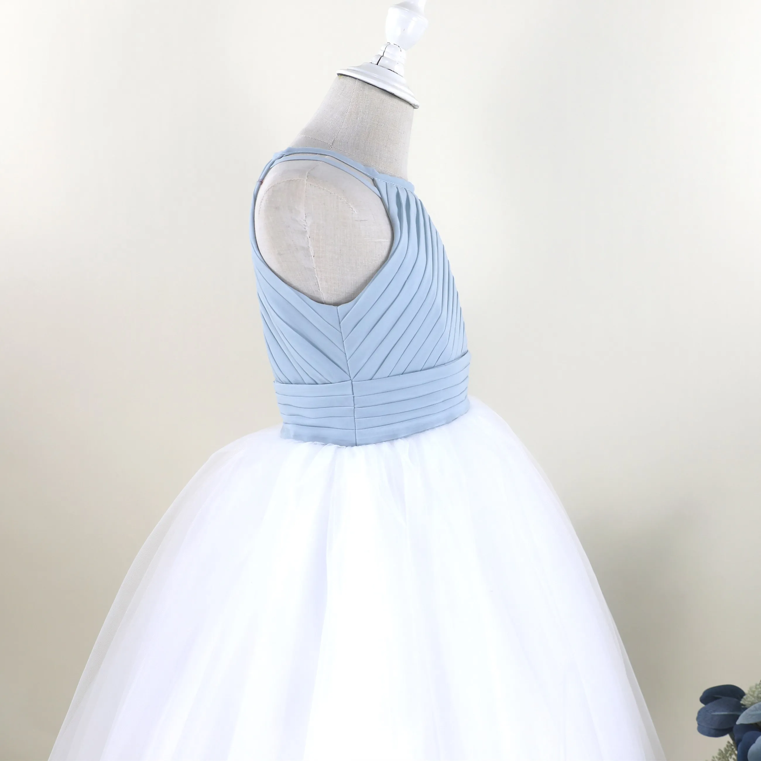 Ball-Gown/Prinses Bloem Meisje Jurk Coffion Tule Kinderen 'S Eerste Communie Jurk Baby Meisjes Wedding Party Dress 2-14