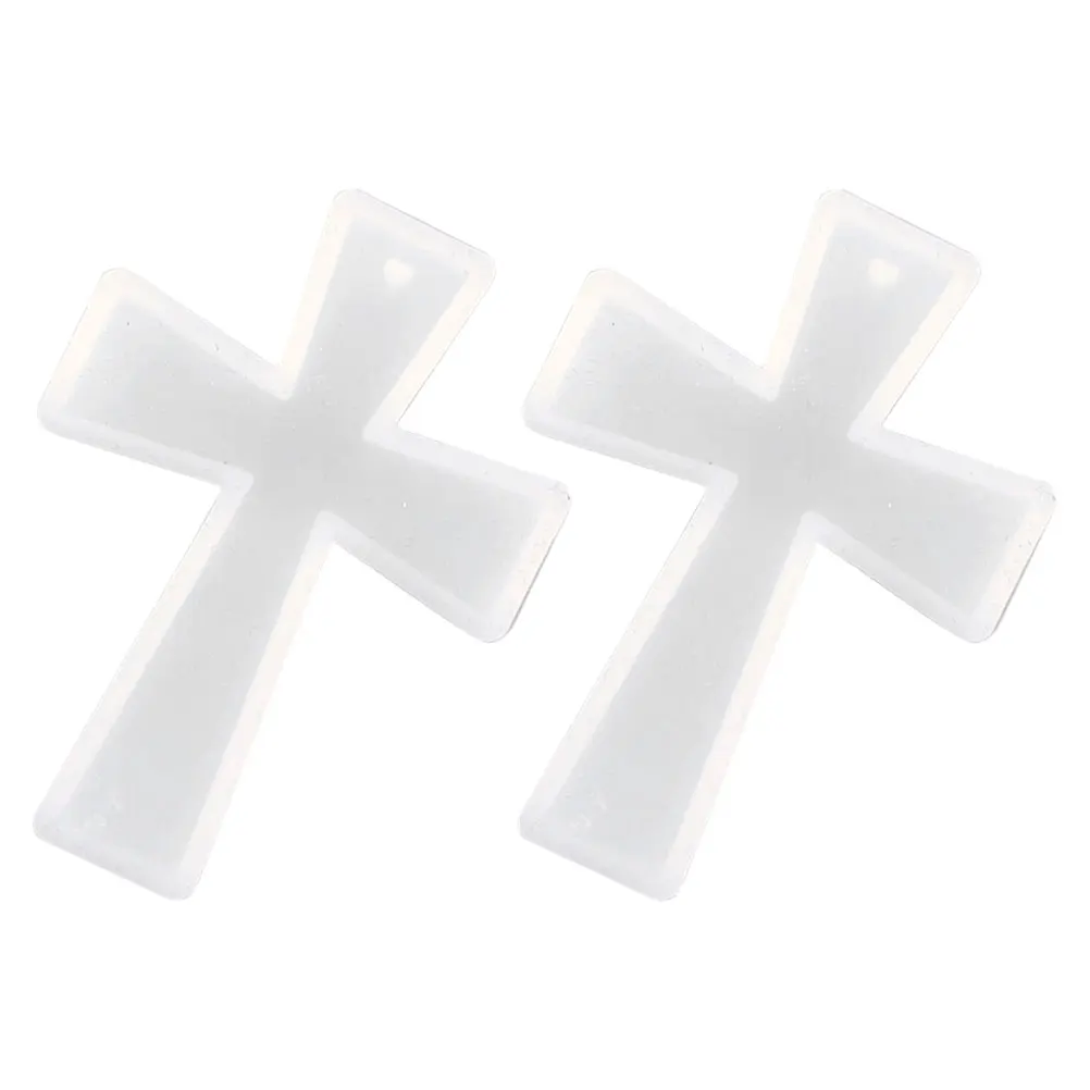 

2pcs Cross Keychain Mold Silicone Resin Casting Molds Flexible Epoxy Pendant Jewelry Craft Supplies Non Stick