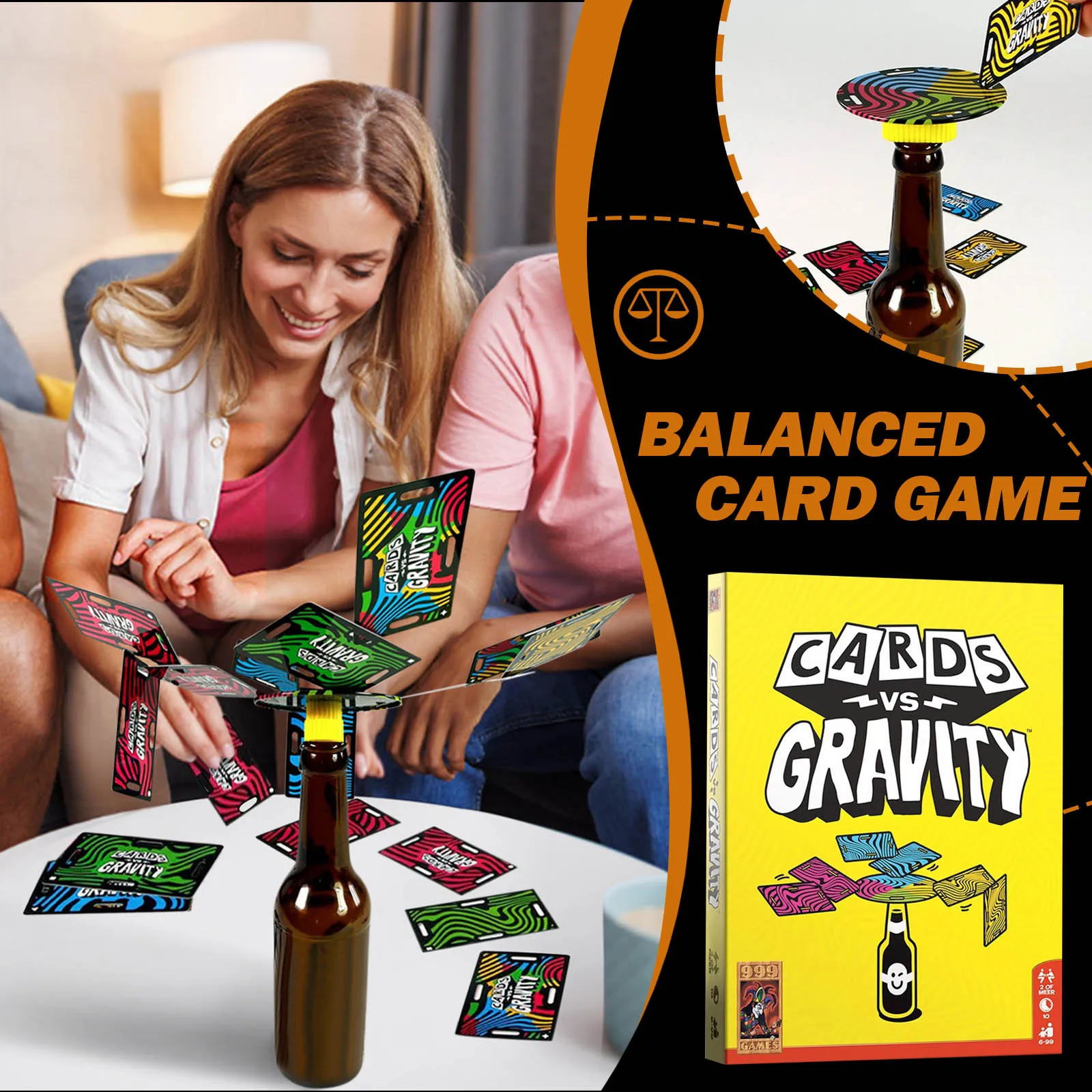 Juego de viaje de equilibrio de cartas antigravedad, juego de apilamiento de tarjetas divertido, perfecto para vacaciones y Camping, suministros divertidos para fiestas de actividades