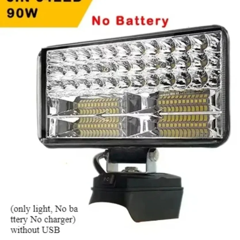 Portable Cordless Work Light For Makita 18V Battery Floodlight Flashlight 14.4‑20V Lamp BL1830 BL1840 With USB Output