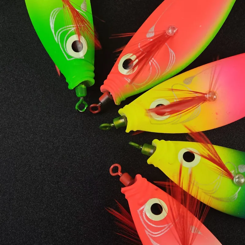10pcs/set 10cm/10g Luminous Squid Jigs Lure Saltwater Shrimp Hook Fishing Lures Luminous Squid Jig Hook image 3