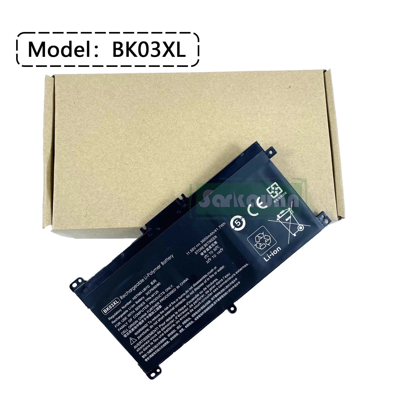 SARKAWNN – batterie 3 cellules BK03XL pour ordinateur portable HP X360 14M-BA 14-BA102TU