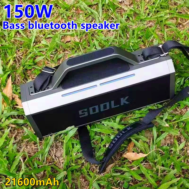 

SODLK 150W Big Power Portable TWS Subwoofer Waterproof Sound Column Wireless NFC Bluetooth Speaker Outdoor Mobile Power Supply