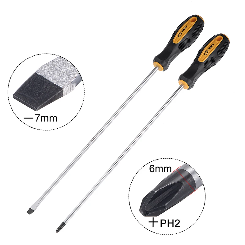 2 pçs/lote 7mm chave de fenda phillips ferramentas chave de fenda magnética parafuso driver precisão kit ferramentas reparo eletricista s2 ferramenta mão aço
