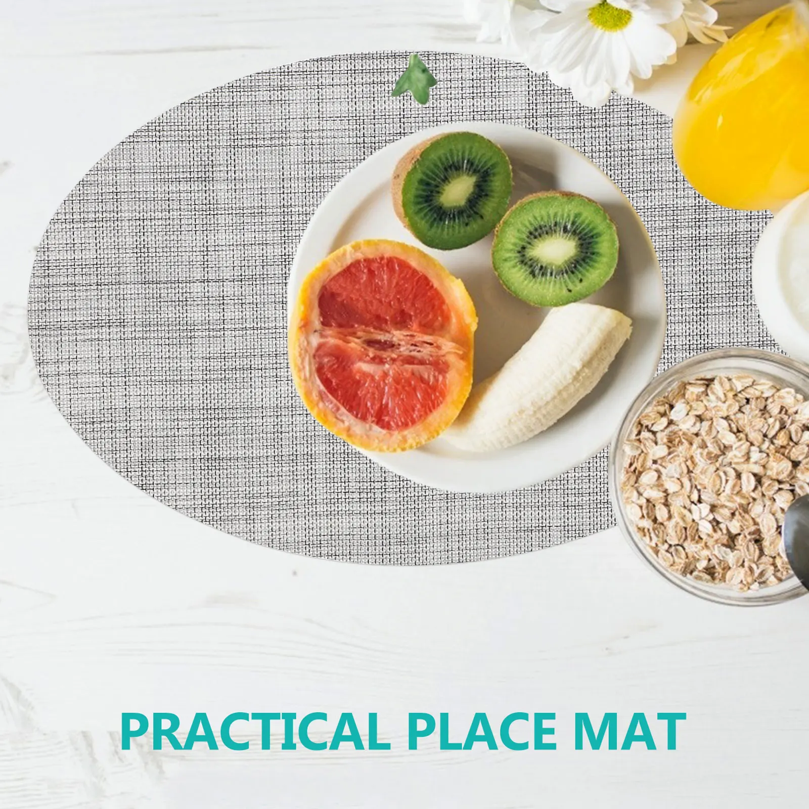 

4 Pcs Heat Resistant Placemat Thickened PVC Desk Mat Coffee Cup Fork Mat Washable Table Protector Mats Bamboo Pattern