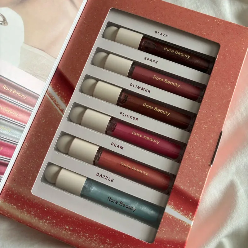 Rare Beauty Rossetto Luminizzante Positive Light, Gloss Labbra Beam Blaze Dazzle Flicker Glimmer Spark, Idratante a Lunga Durata