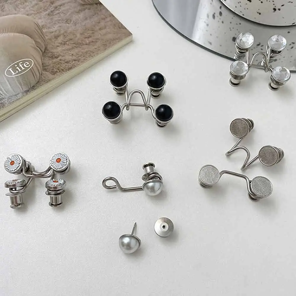 4pcs High Quality No Sewing Required Easy To Install Adjustable Button Pins Button Clip Pant Waist Tightener Pant Waist Buttons