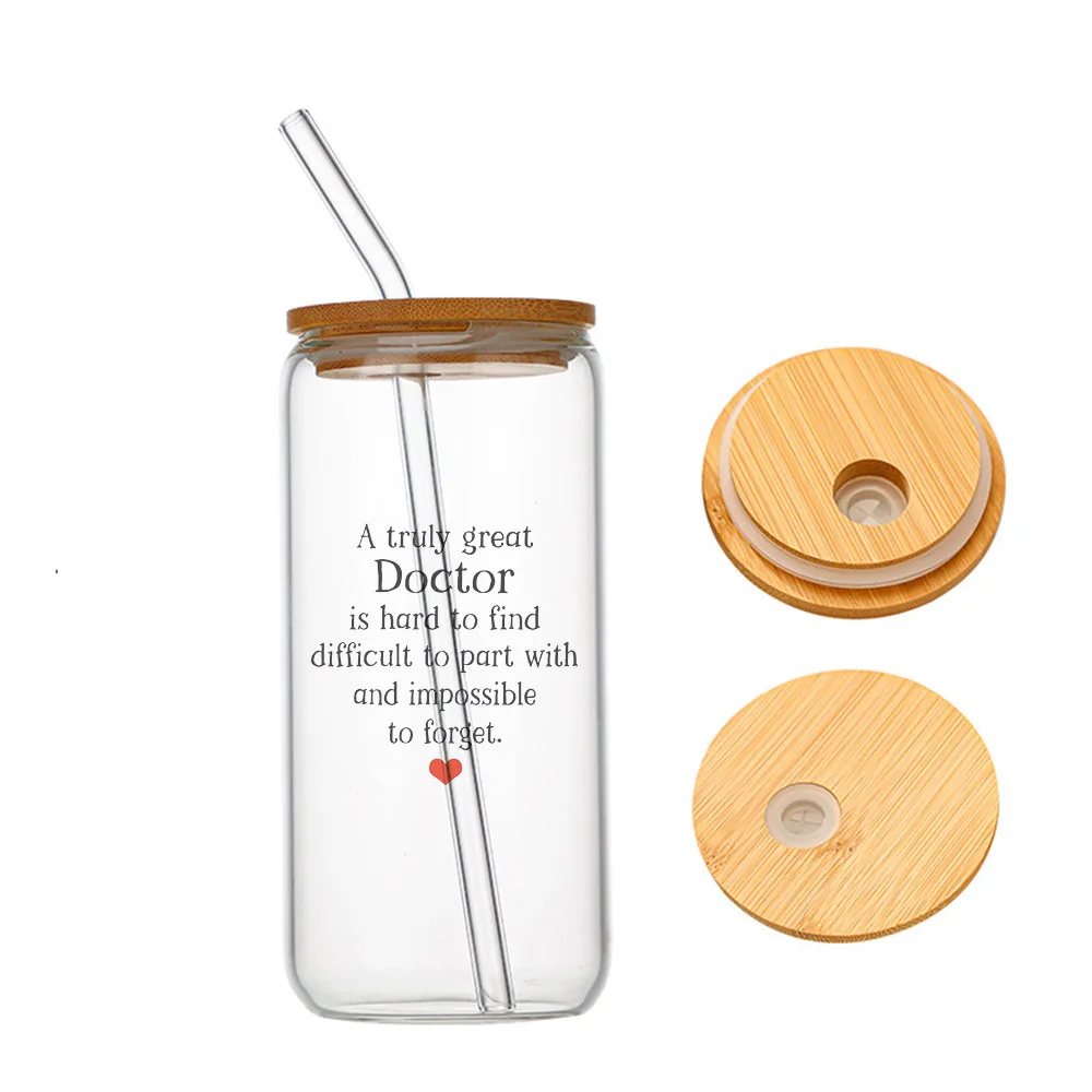 

A Truly Great Doctor Is Hard To Find And Impossible To Forget Glass For Heat Resistant High Drinking Cup With Straws Lids 16 oz