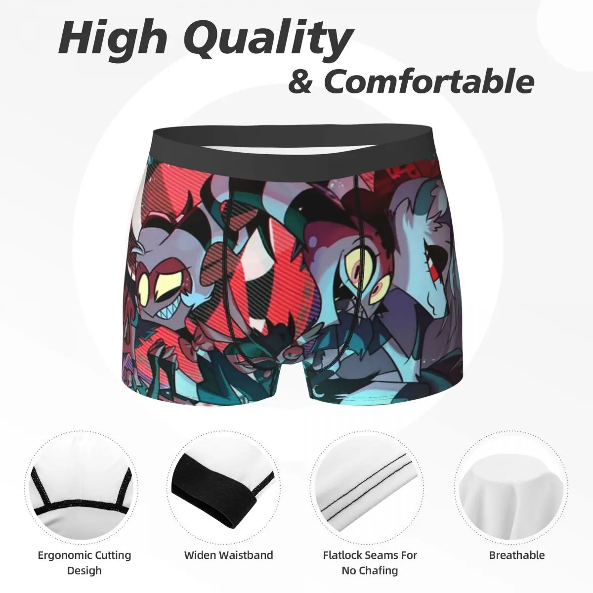 الملاكم السروال السراويل لونا كلية Helluva Boss أنيمي سراويل الرجال تهوية الملابس الداخلية ل أوم رجل صديقها هدية