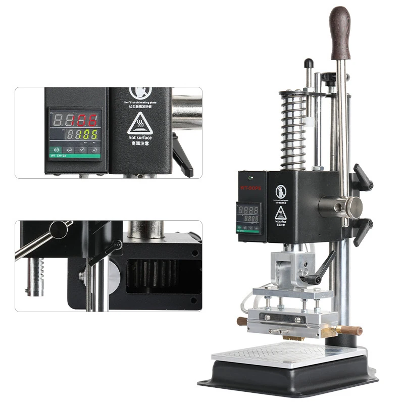 Voor Mini Digitale Foliedruk Machine Leer Logo Reliëf Warmte Persmachine 10*13 Cm Logo Hot Stamping machine Voor Leath