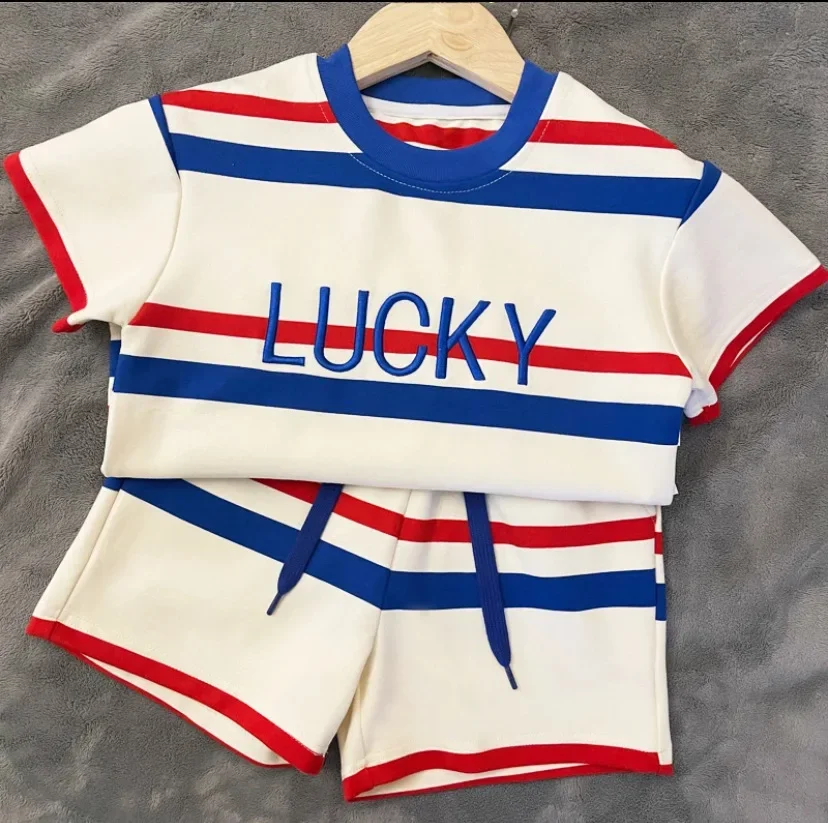 Fashion Family Matching Clothes Father Mother and Son Daughter Clothing Children Two Piece Outfits Sets Newborn One Piece Romper