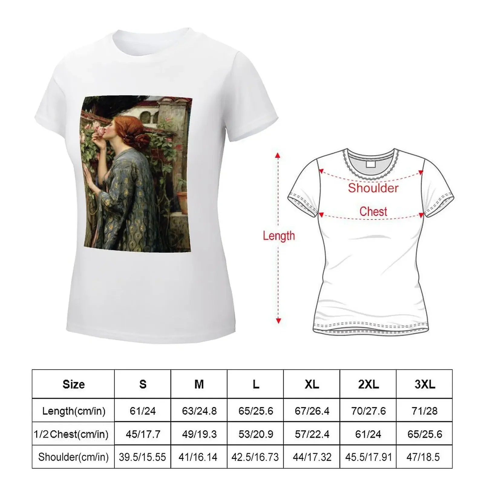 John William Waterhouse - Dusza Róży, nr, 02. T-shirt letni top Bluzka T-shirty damskie