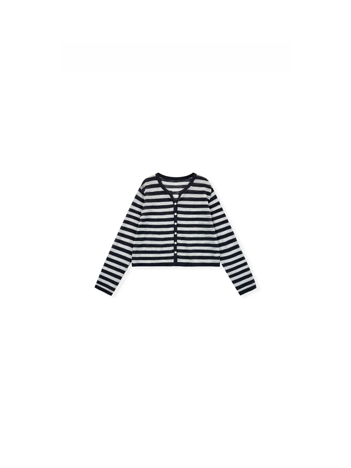 

Classic mat Striped Color Blo Knitted Open Cardigan Versatile Spring Summer Commute Sle Long Sve V Ne Polyest...