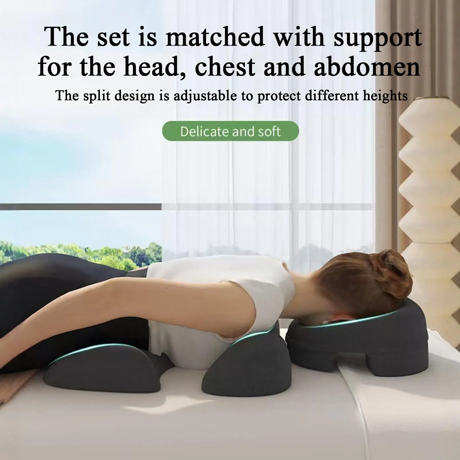Massage Face Pillow Massage Bed Pillow Adjustable Chest Cushion Head Support Soft Recovery Equipment for Home Salon Bedroom