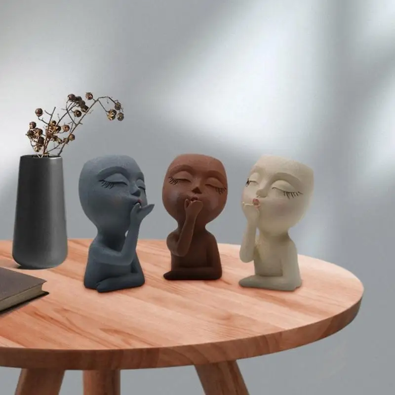 

Girl Flowerpot Silicone Mold Planter Concrete Mold Pen Holder Mold