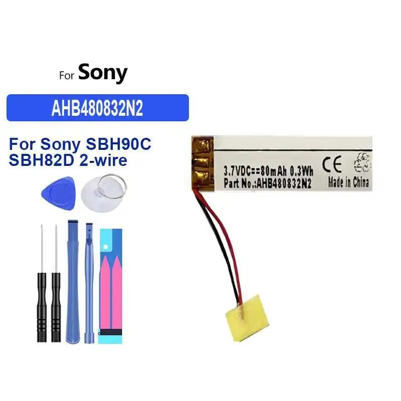 

For Sony SBH90C SBH82D 2-Wire Bluetooth Audio Device Battery 80mAh High Capacity AHB480832N2