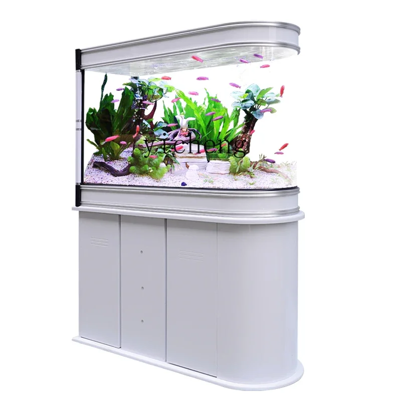 

Xl Bullet Fish Tank U-Shaped Glass Ecological Aquarium Partition Entrance Change Water