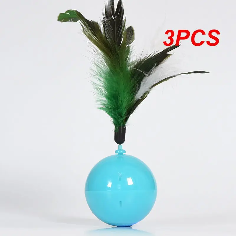 

3PCS New Cat Toy Ball Electric Intelligent Charging Automatic Rotation Cat Ball Feathers Bells Pet Supplies Cat Teasing Toys