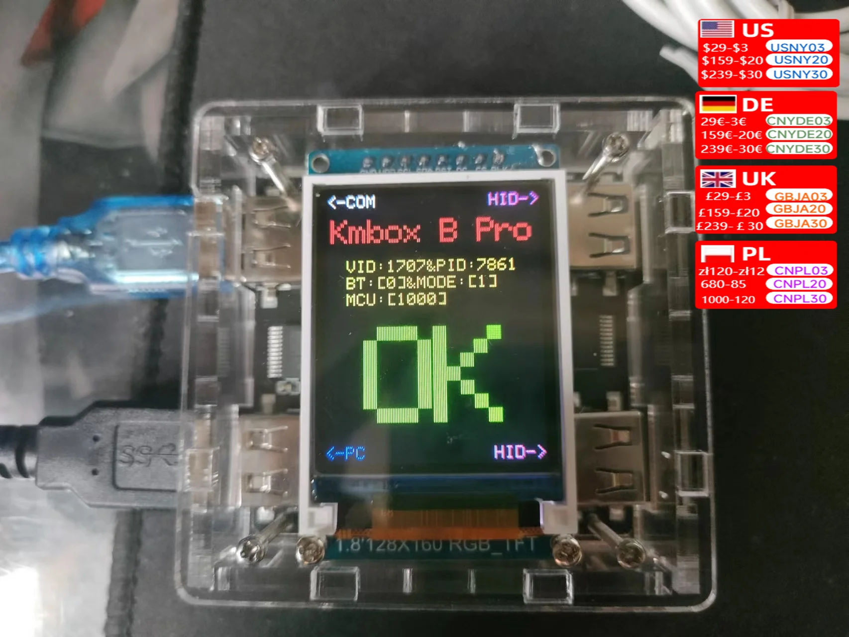 Kmbox AB Expansion Converter Physical Peripheral USB for   Board with LCD Display Suitable  Python Develop