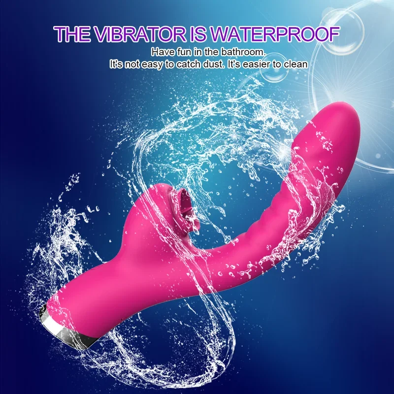 Licking tongue vibrator 2 in 1 adult female sex toy dildo vibrator clitoral stimulator with 20 speed vibrator