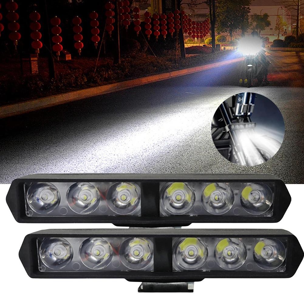 

2Pcs 6D LED Light Bar 6000K 1200LM IP67 Waterproof Motorcycle LED Headlight White Light for Motorcycle 4X4 ATV SUV Truck Tractor