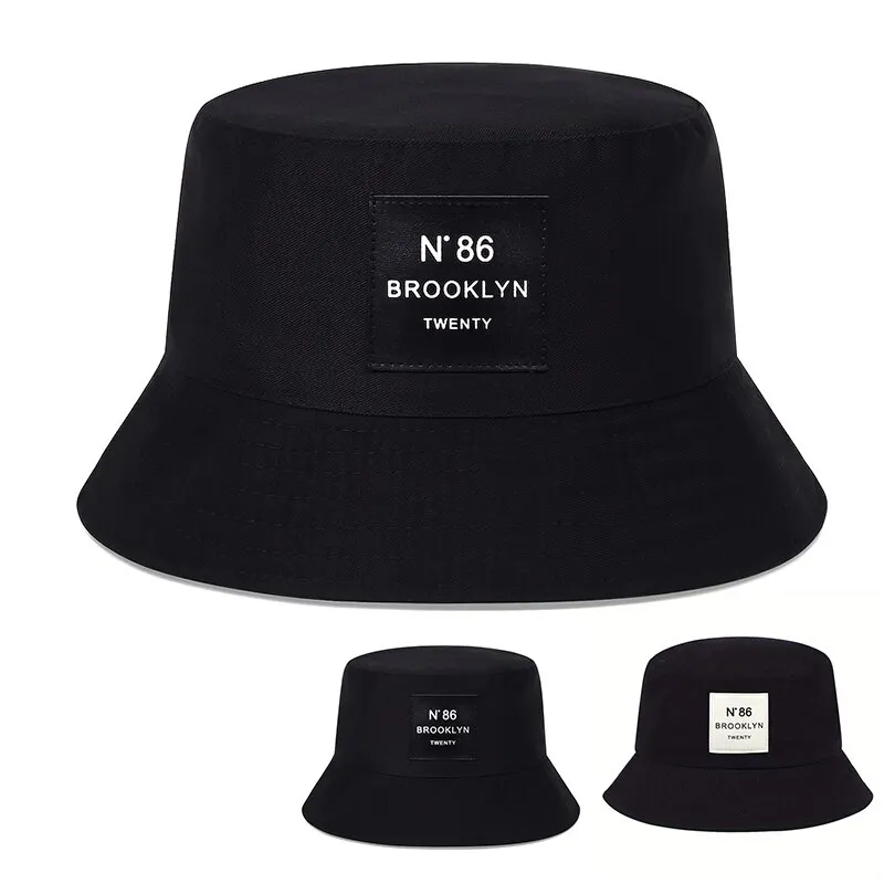 Unisex N86 Leather Label Personality Bucket Hats Fishermen Caps Outdoor Casual Cap Sunscreen Hat