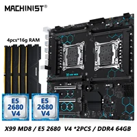 MACHINIST X99 MD8 Kit de placa base de CPU Dual opcional intel Xeon E5 2680 V4 LGA2011-3 DDR4 32GB RAM C612 chip servidor ordenador