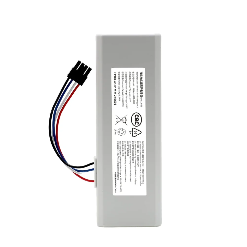 New 14.4V 6500mAh P1904-4S2P-MM Battery –For Xiaomi Mijia 1C STYTJ01ZHM Robot Vacuum Mop, Durable Reliable Replacement Accessory